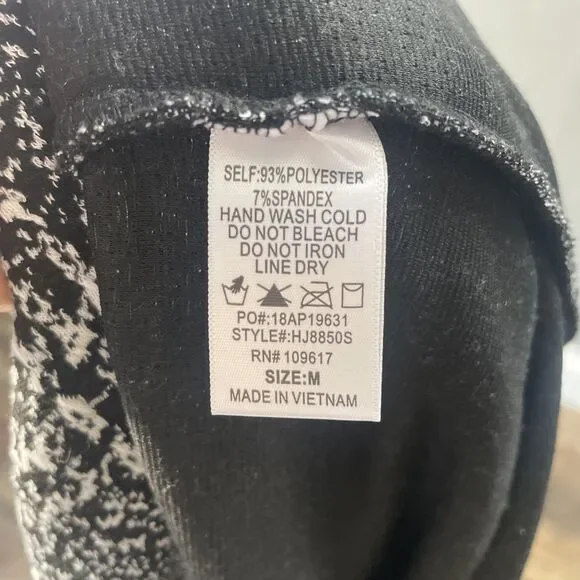 Stella Luce Open Jacket Black/White Size Medium Belted Midi Spring Fall - Picture 9 of 9